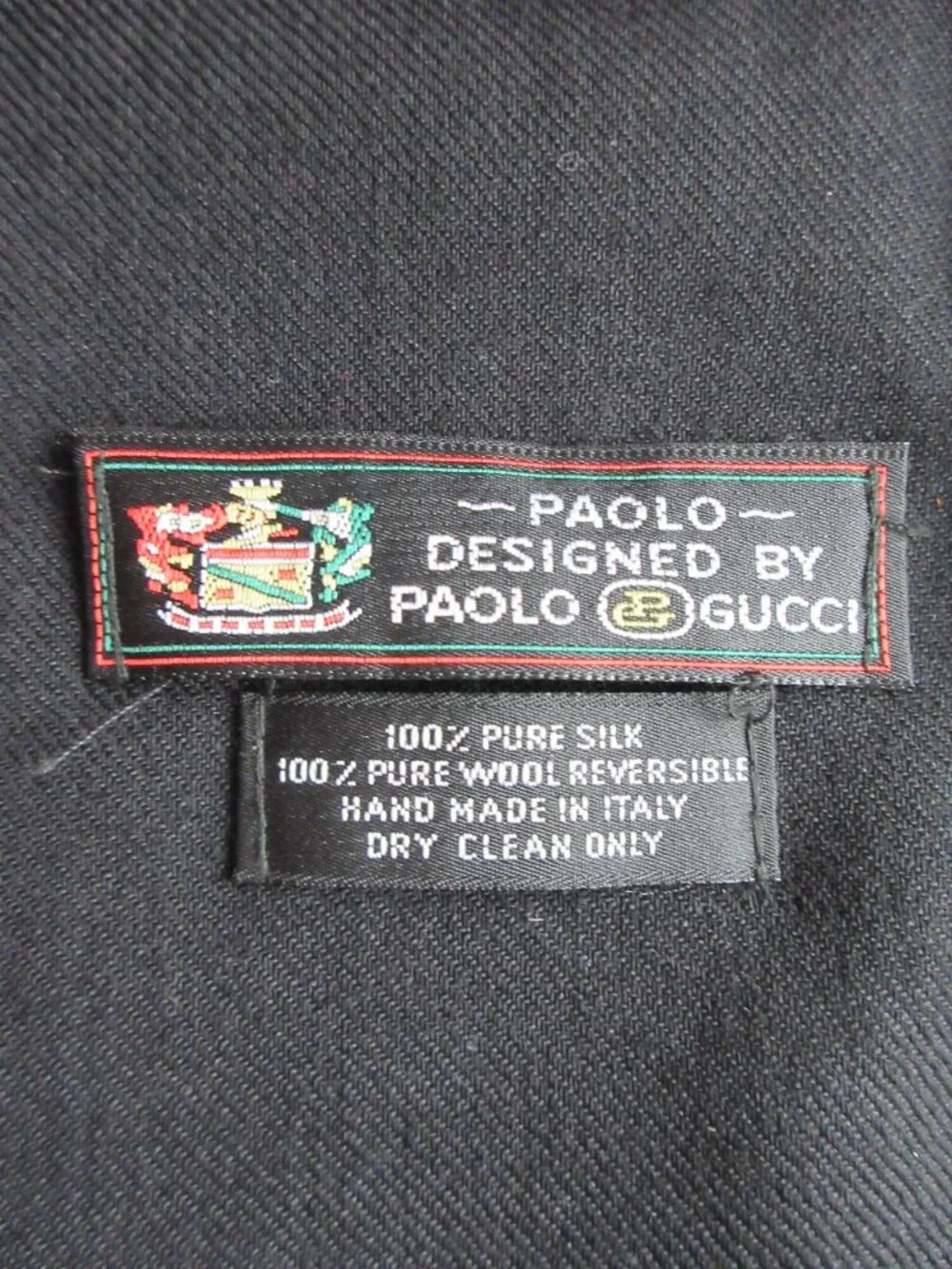 Paolo Designed By Paolo Gucci Scarf Made In Italy 100% Silk 100% Wool Reversible